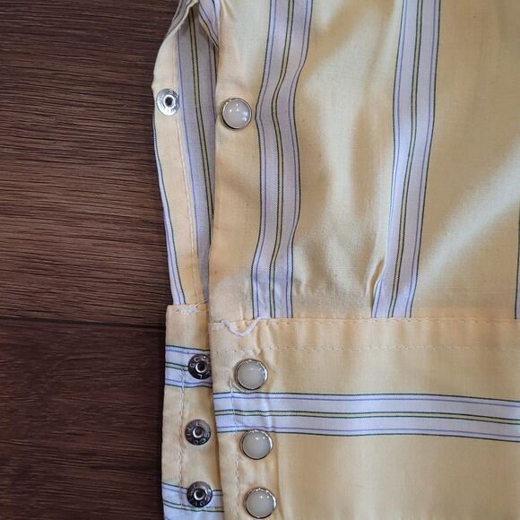 Saddle King Shirt Mens 3XL Tall Pearl Snap Yellow Stripe 19.5 USA Vintage - Picture 9 of 13